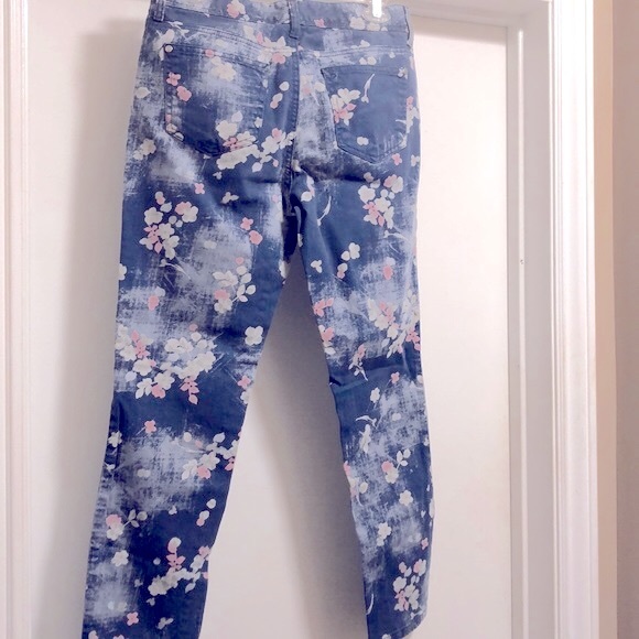 Tommy Hilfiger Denim - 🔵TOMMY HILFIGER CROPPED BLUE FLORAL SKINNY  JEANS